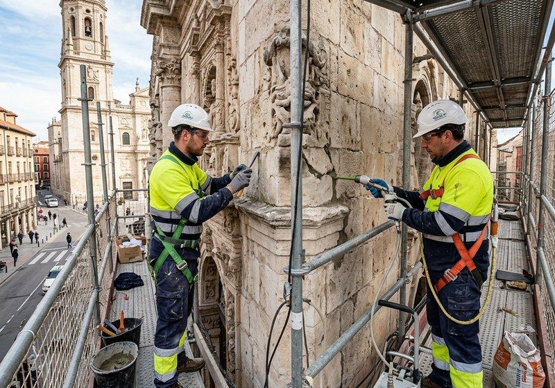 Antes de la rehabilitación de fachada histórica en Valladolid Centro
